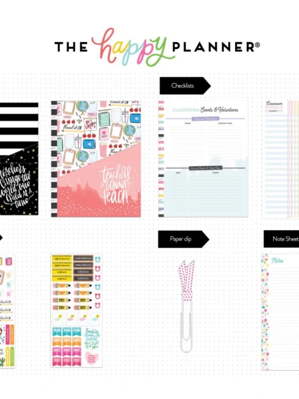 NWT-The Happy Planner-Teacher's Gonna Teach Accessory Pack